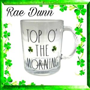 Glass Mug Rae Dunn Irish Fun Clear Coffee / Tea Cup St Patrick's Day